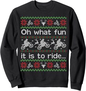 Ugly Christmas Sweater Dirt Bike Motorcycle Funny Sweatshirt