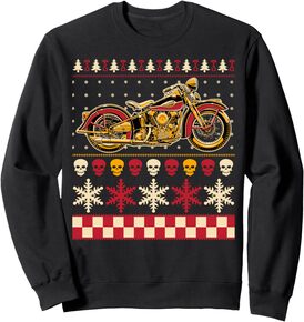 Biker Motorcycle Rider Style Ugly Sweater Sweatshirt