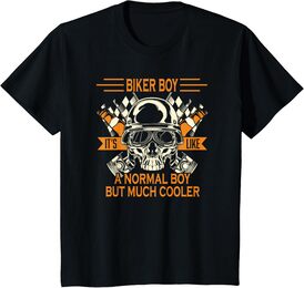 Kids Retro Biker Boy Motorcycle Gift for Biker Son T-Shirt