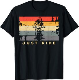 Just Ride Motorcycle Biker Retro Motorbike Women Men Kids T-Shirt