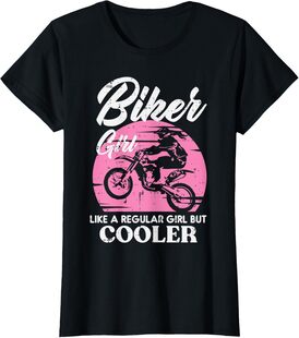 Biker Girl Like Regular But Cooler Motorcycle Women Kids T-Shirt
