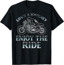 Biker Lifes Journey Enjoy The Ride Motorcycle Men Women Kids T-Shirt