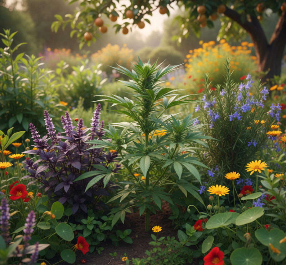 Dense cannabis cola structure covered in resinous trichomes during peak harvest window