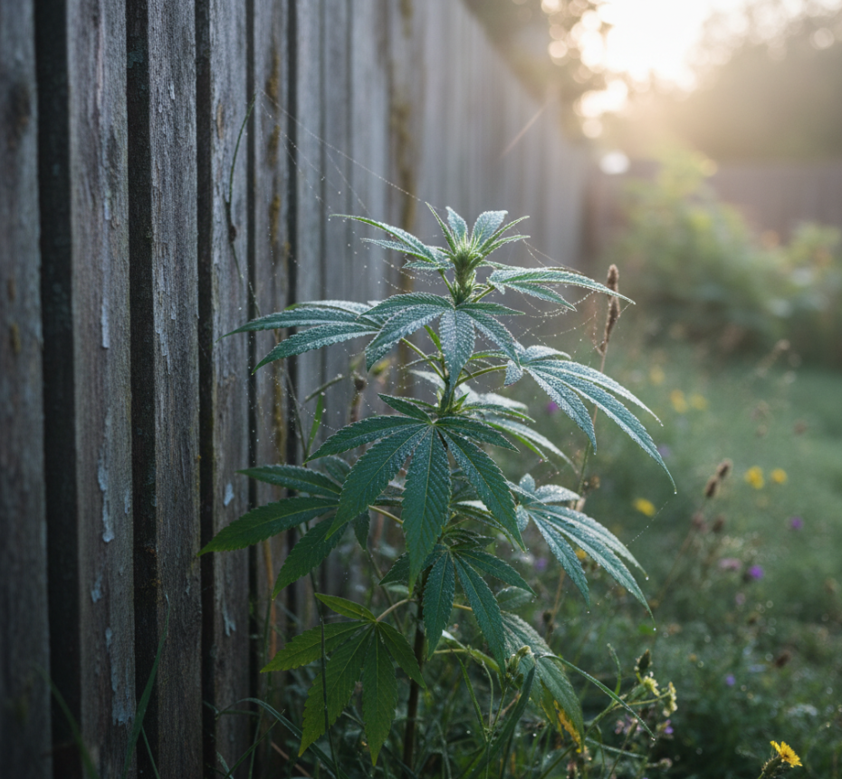 Professional indoor grow setup with cannabis plants under full-spectrum LED lighting